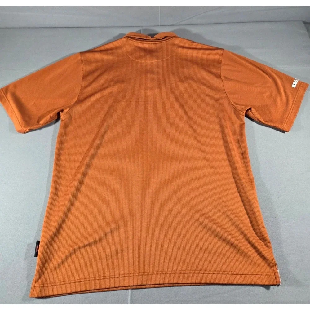 Vintage Nike Shirt Mens Large Orange White Texas Longhorns Textured Polo NCAA